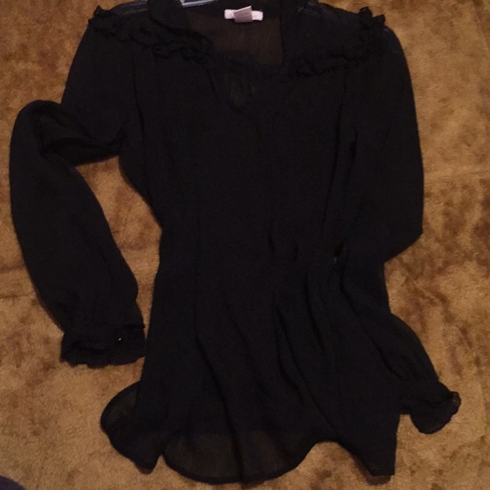 Black translucent blouse
